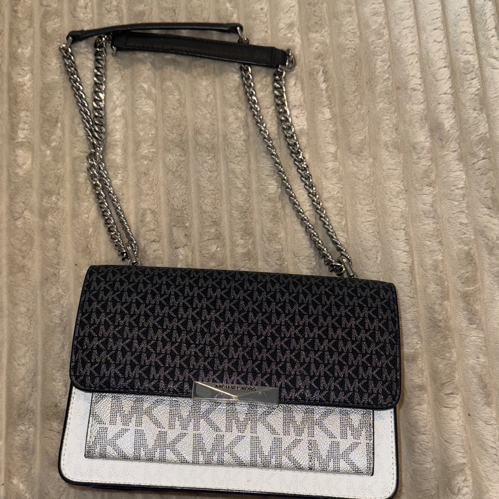 Michael Kors Black and White Crossbody Bag